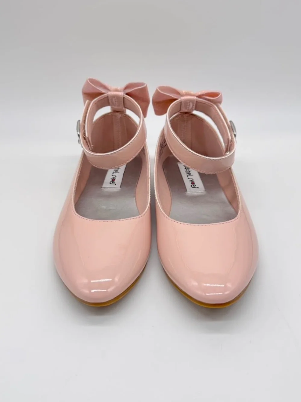 Rachel Shoes Janet Blush Pink Patent Mary Jane Bow Flats Size 3M NWOT
